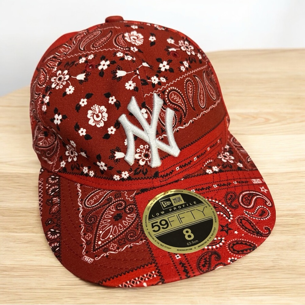 Kith x New Era Yankees Deconstructed Bandana Low Profile 59FIFTY ‘Pyre’ Hat NWT - Picture 1 of 7
